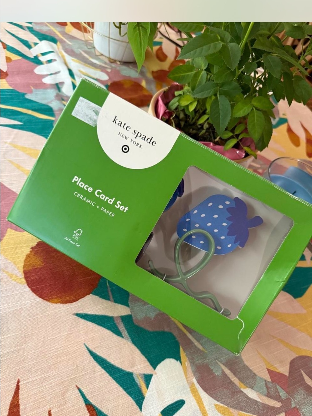 Kate spade place card set ( ceramic + paper ) 20 pc set
